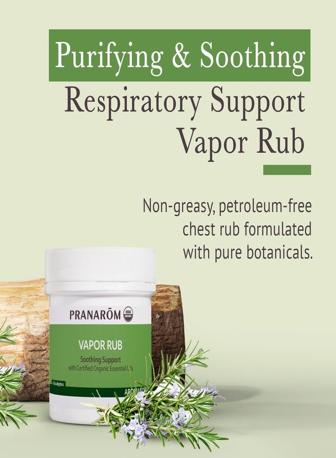 Pranarom USDA Certified Organic Vapor Rub (80ml) with Eucalyptus, Rosemary, & Thyme for Congestion and Sinus Support, Relieve Cough & Congestion, Petroleum Free, Safe for Kids & Adults - Image 2